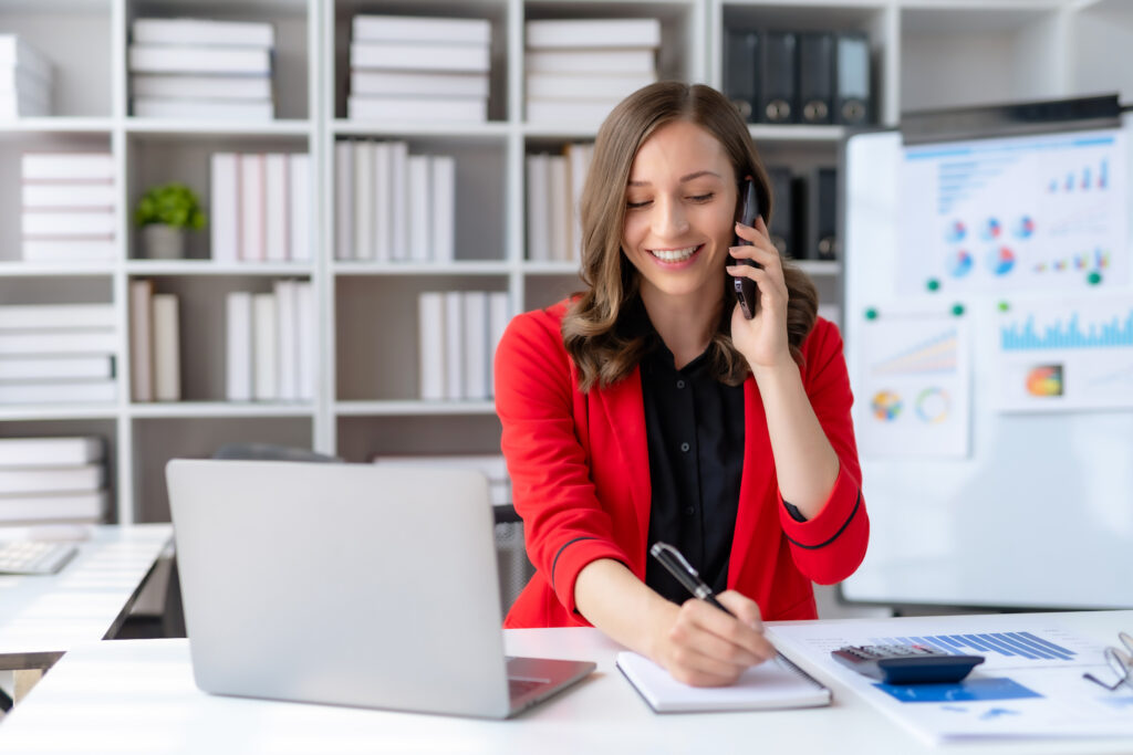 New sales professional at work